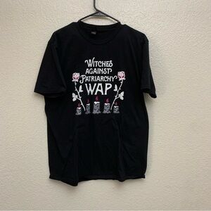 Witches Against Patriarchy WAP Women’s Funny Graphic‎ Tee Shirt Halloween Large
